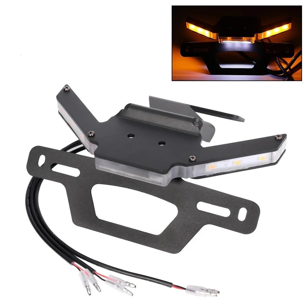 Kennzeichenhalter Kompatibel mit KAWASAKI Z900 Z900SE 2017-2024 Z 900 SE Motorrad Heckrahmen Fender Eliminator LED-Lichtblinker(Item D) von EGXKAOME