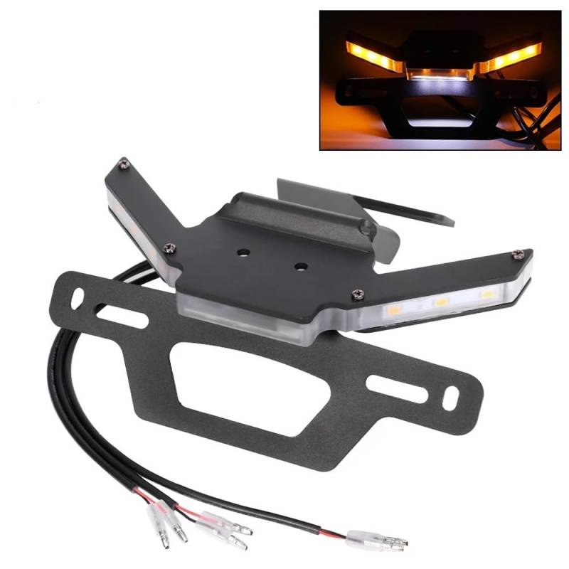 Kennzeichenhalter Kompatibel mit KAWASAKI Z900 Z900SE 2017-2024 Z 900 SE Motorrad Heckrahmen Fender Eliminator LED-Lichtblinker(Item D) von EGXKAOME