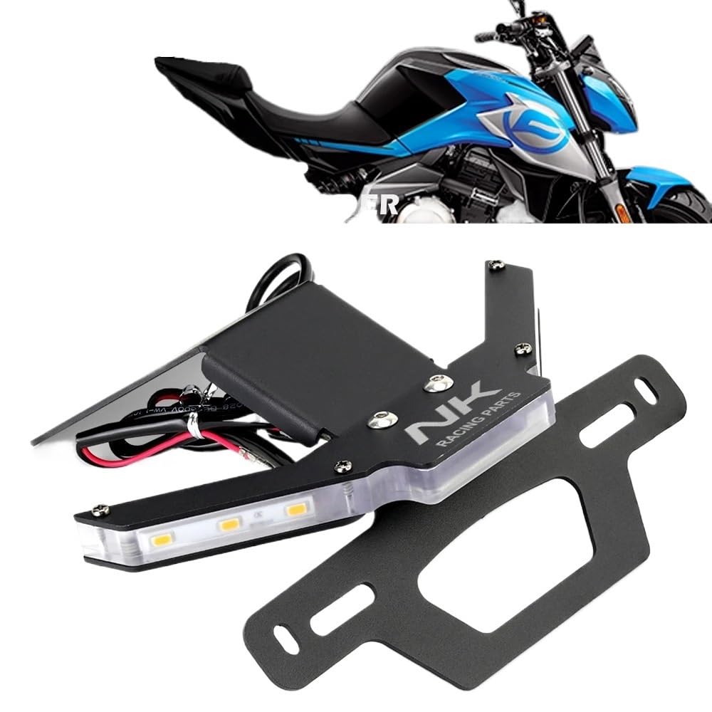 Kompatibel mit CFMOTO 250NK 400NK 650 NK 2018–2022 Motorradzubehör Kennzeichenhalter LED-Blinklicht Heckkotflügel-Eliminator(400NK 2018-2022) von EGXKAOME