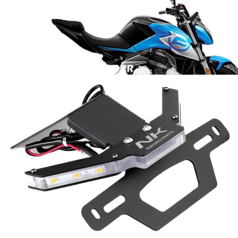 Kompatibel mit CFMOTO 250NK 400NK 650 NK 2018–2022 Motorradzubehör Kennzeichenhalter LED-Blinklicht Heckkotflügel-Eliminator(400NK 2018-2022) von EGXKAOME