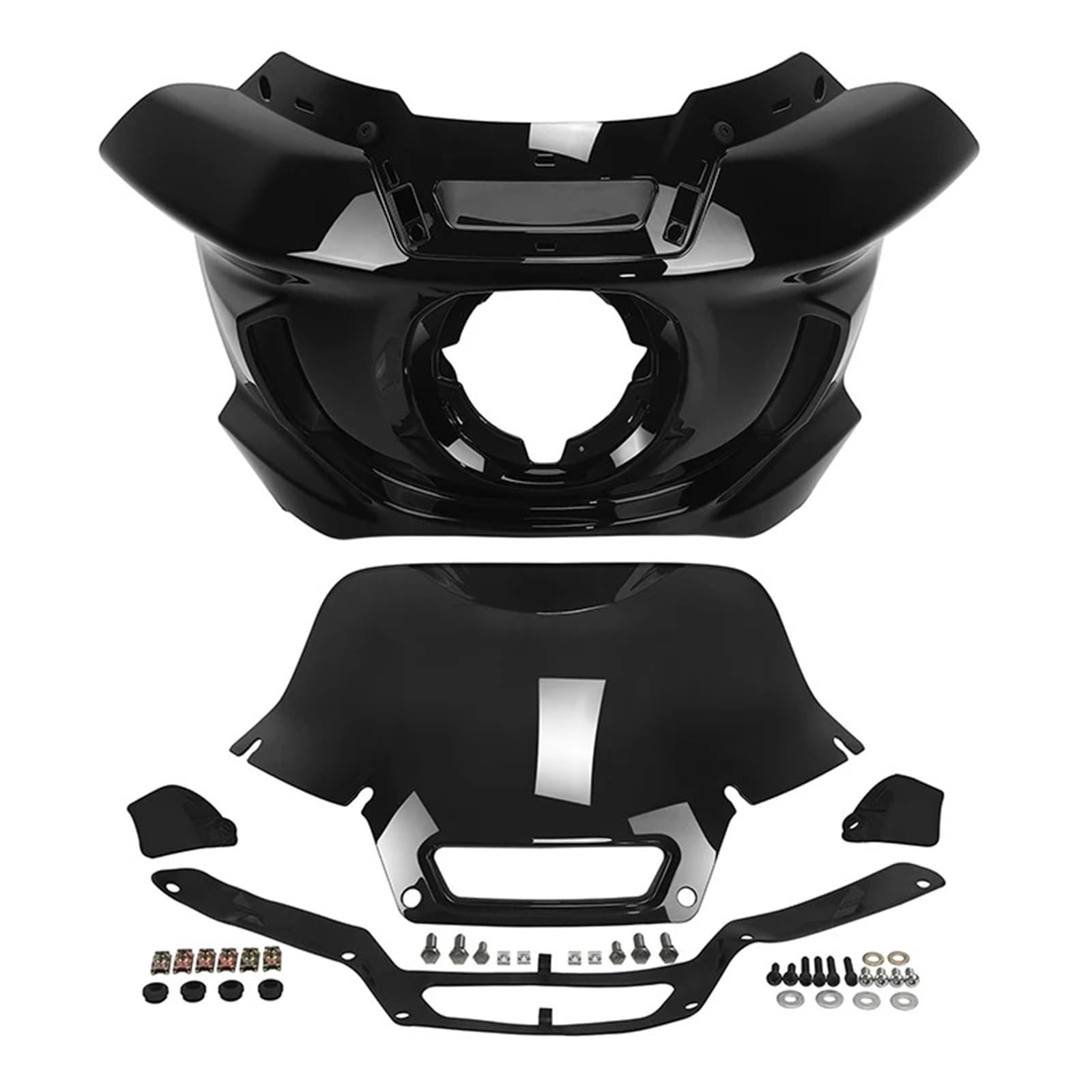 Motorrad-Scheinwerferverkleidung, klare Windschutzscheibe, kompatibel mit Harley FXLRST 1YXZ LOW RIDER ST 2022–2023(Vivid Black) von EGXKAOME