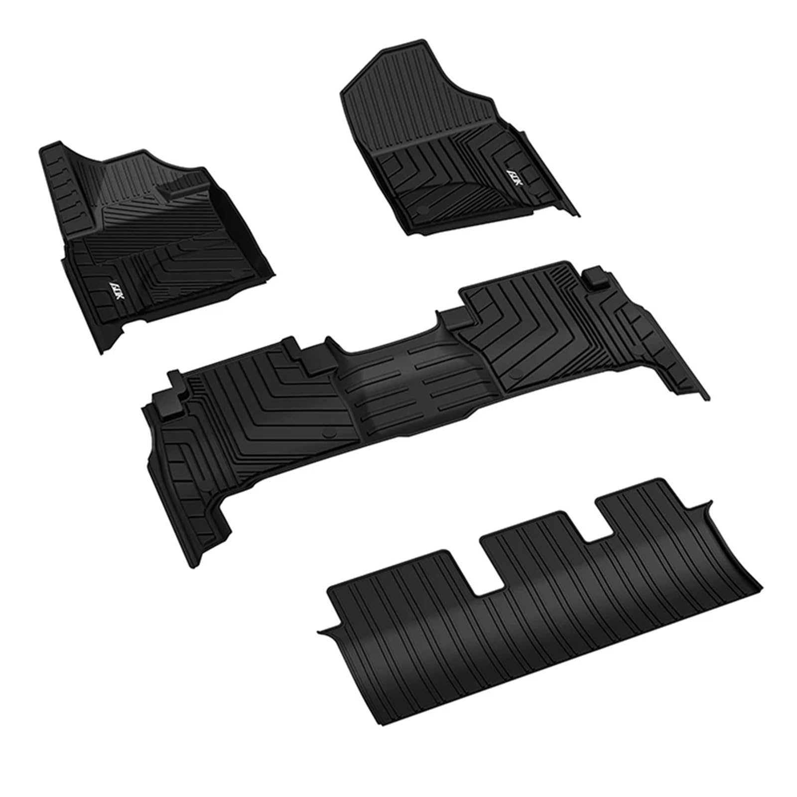 Tpe-Matten, vorne und hinten, kompatibel mit Toyota LAND CRUISER (sieben Sitze) 2010+, Bodenmatte aus TPE-Material von EGXKAOME