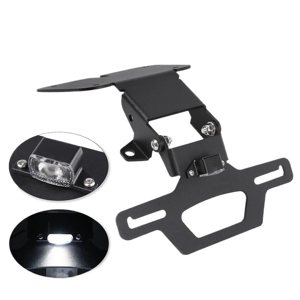 Versteckter Kennzeichenhalter Kompatibel mit YAMAHA MT03 MT25 YZF R3 R25 Motorrad Rücklicht Bremslicht Bremsleuchte Frontblinker LED-Licht(License Holder A) von EGXKAOME