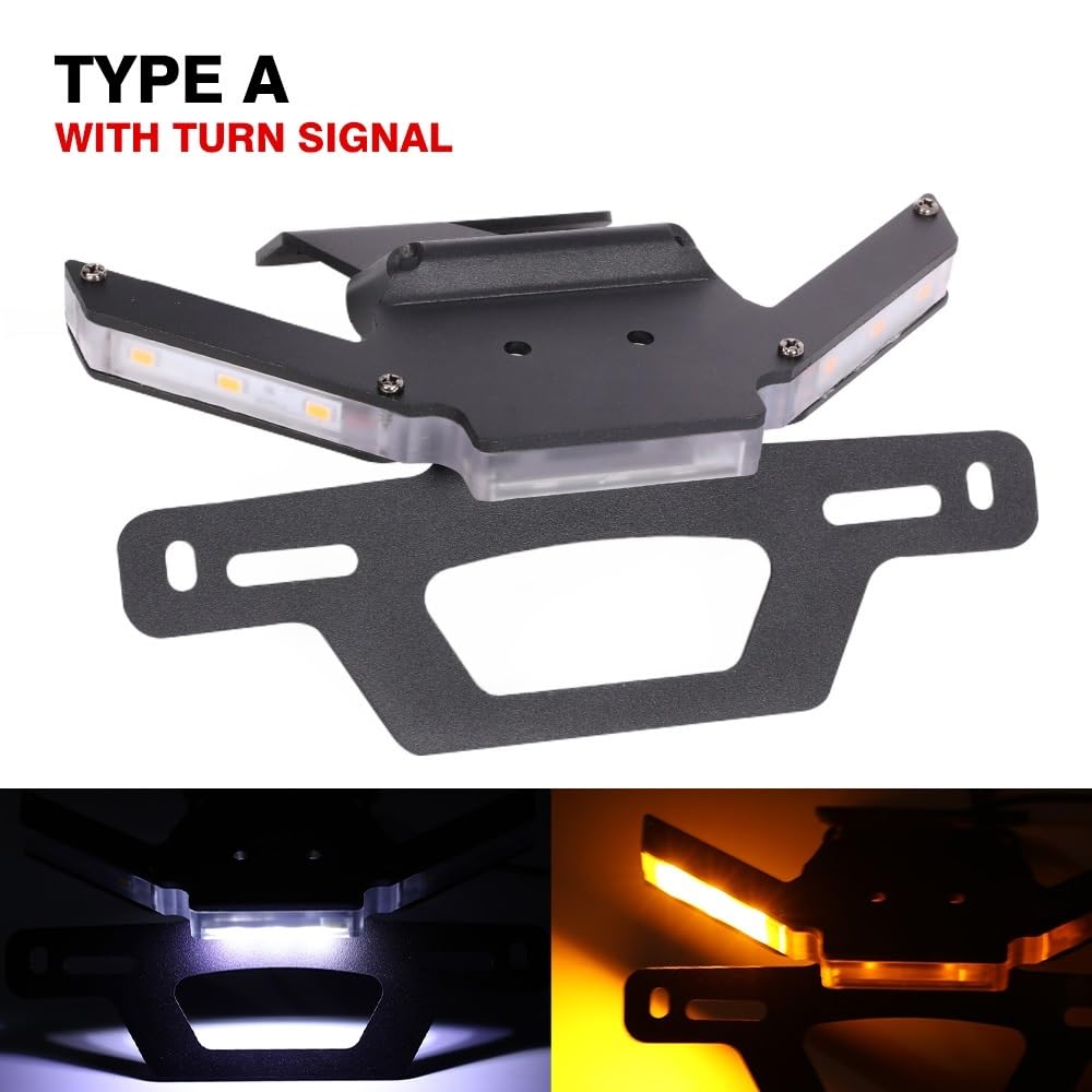 Z900 Kennzeichenhalter LED-Licht Kompatibel mit KAWASAKI Z 900/SE Z900SE 2017-2024 Motorrad Fender Eliminator Kennzeichenhalterung(TYPE A) von EGXKAOME