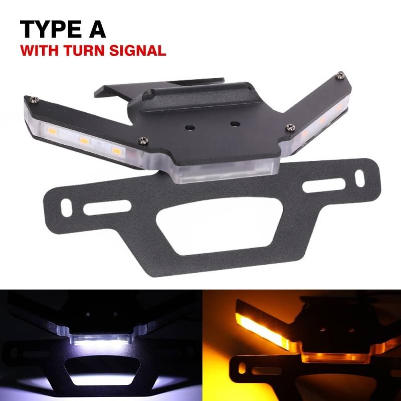 Z900 Kennzeichenhalter LED-Licht Kompatibel mit KAWASAKI Z 900/SE Z900SE 2017-2024 Motorrad Fender Eliminator Kennzeichenhalterung(TYPE A) von EGXKAOME