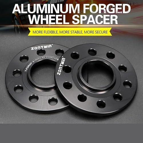 2-teiliger 10/12/15-mm-Rad-Distanzstück-Adapter PCD 5 x 114,3 CB 64,1 mm passend for Fit, Accord, Civic(2PCS 12mm Black) von EHJFGJ