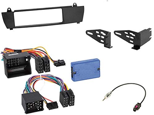 1 DIN Radio Einbauset mit Lenkradfernbedienung für BMW X3 E83 01/2004-08/2010 schwarz ohne BMW Navi von EHO