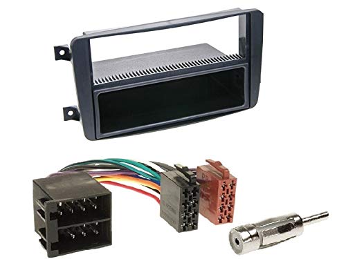 1 Din Radio Einbauset Blende Radioanschlusskabel Antennenadapter für Mercedes C Klasse W203 S203 CL203 2000-2004 von EHO