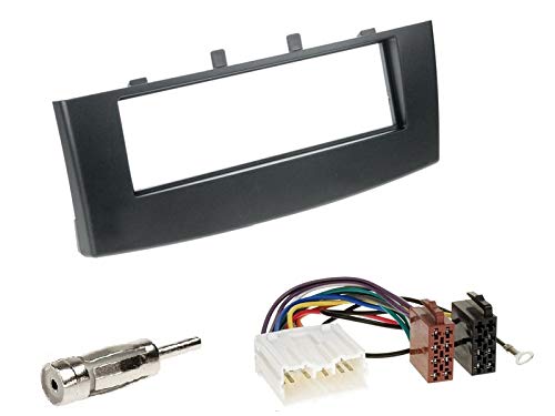 1 Din Radio Einbauset Blende Radioanschlusskabel Antennenadapter für Mitsubishi Colt (Z30,Z30G,Z3V Facelift) von EHO