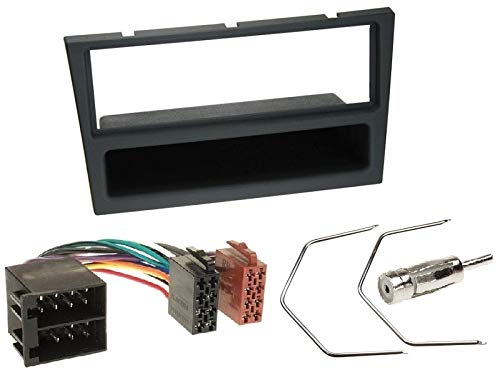 1 Din Radio Einbauset Blende Radioanschlusskabel Antennenadapter für Opel Meriva X01 2003-2010 Charcoal von EHO