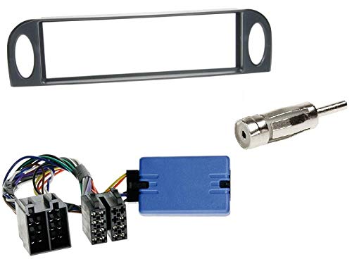 1 DIN Radio Einbauset mit Lenkradfernbedienung für Citroen C5 (D) 03/2001-10/2004 schwarz von EHO