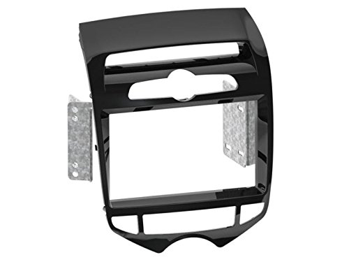 2 DIN Radioeinbauset Blende Radioanschlusskabel Antennenadapter Komplettset für Hyundai ix20 JC Auto. Klima ab 11/2010 Klavierlack schwarz von EHO