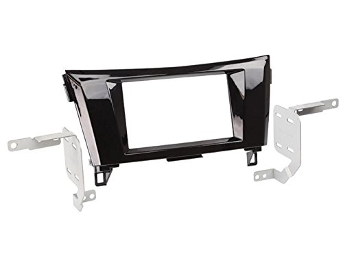 2 DIN Radioeinbauset Blende Radioanschlusskabel Antennenadapter Komplettset für Nissan Qashqai J11 ab 02/2014 Piano Black von EHO
