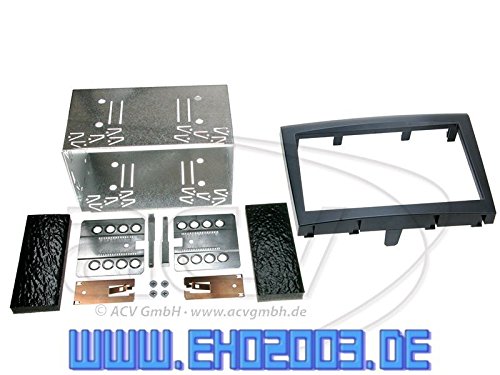 2 DIN Radioeinbauset Blende Radioanschlusskabel Antennenadapter Komplettset für Porsche 911 997 Facelift 2008-2012 schwarz von EHO