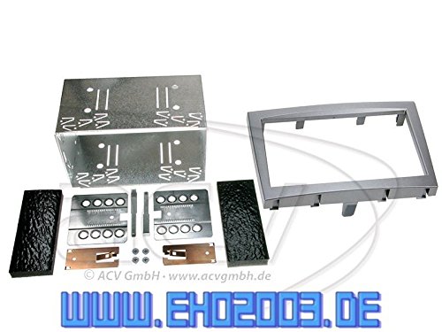 2 DIN Radioeinbauset Blende Radioanschlusskabel Antennenadapter Komplettset für Porsche Boxster 987 2004-2009 dunkelsilber von EHO