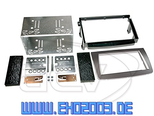 2 DIN Radioeinbauset Blende Radioanschlusskabel Antennenadapter Komplettset für Alfa Mito 955 08/2008-12/2013 silber von EHO