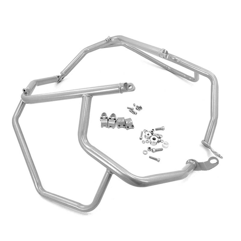 motorrad stoßstangen blöcke Motorrad Crash Bars Stoßstange Motor Tank Schutz Stunt Käfig Protector Fit Für BMW F 900 GS Abenteuer ADV GSA 2024 Sturzbügel(Upper Bumper Silver) von EHYSYN