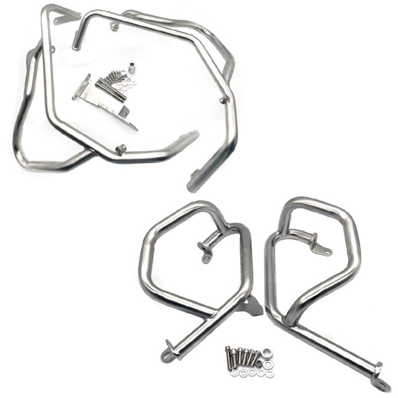 motorrad stoßstangen blöcke Motorrad Motor Crash Bar Motor Schutz Rahmen Fallen Protector Fit Für BMW F750GS F850GS F750 850 GS 2018-2023 Sturzbügel(Whole Set-Silver) von EHYSYN