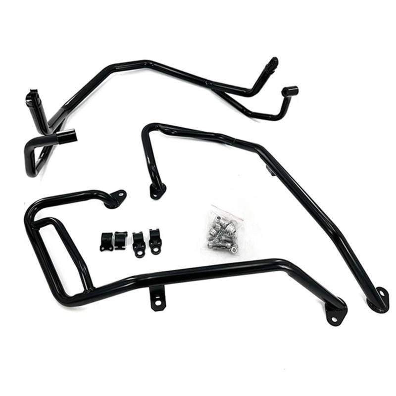 motorrad stoßstangen blöcke Passend für HONDA XADV X-adv 750 X ADV 750 2021-2024 Motorrad-Obermotorschutzbügel-Crash-Bar-Stahlrahmenschutz Sturzbügel(Black 1 Set) von EHYSYN