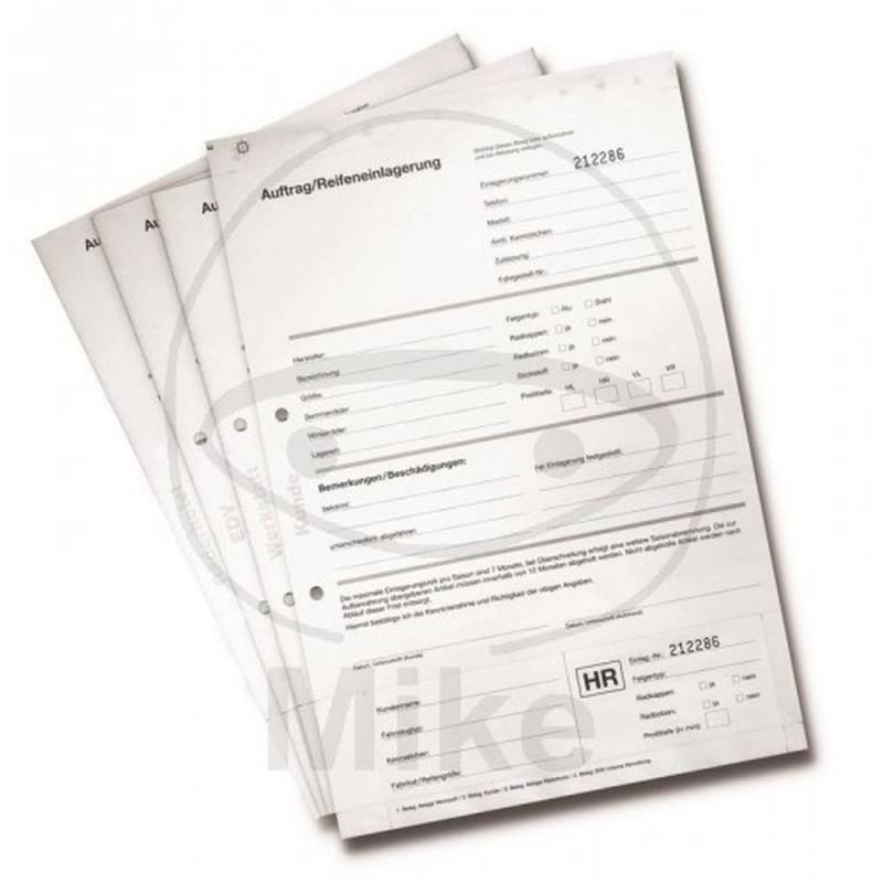 Eichner Reifen-Einlagerungsformulare EINLGAGERUNGSFORMULAR 25ST BLOCK M.25 BLATT von Eichner