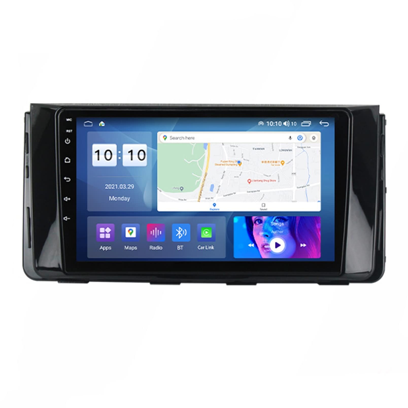 Android 11 FM Radio Autoradio für Hyundai H350 2016 9 Zoll Car Multimedia Player Bluetooth Mirror Link Rückfahrkamera Lenkradsteuerung (Color : M100S) von EIDEMED