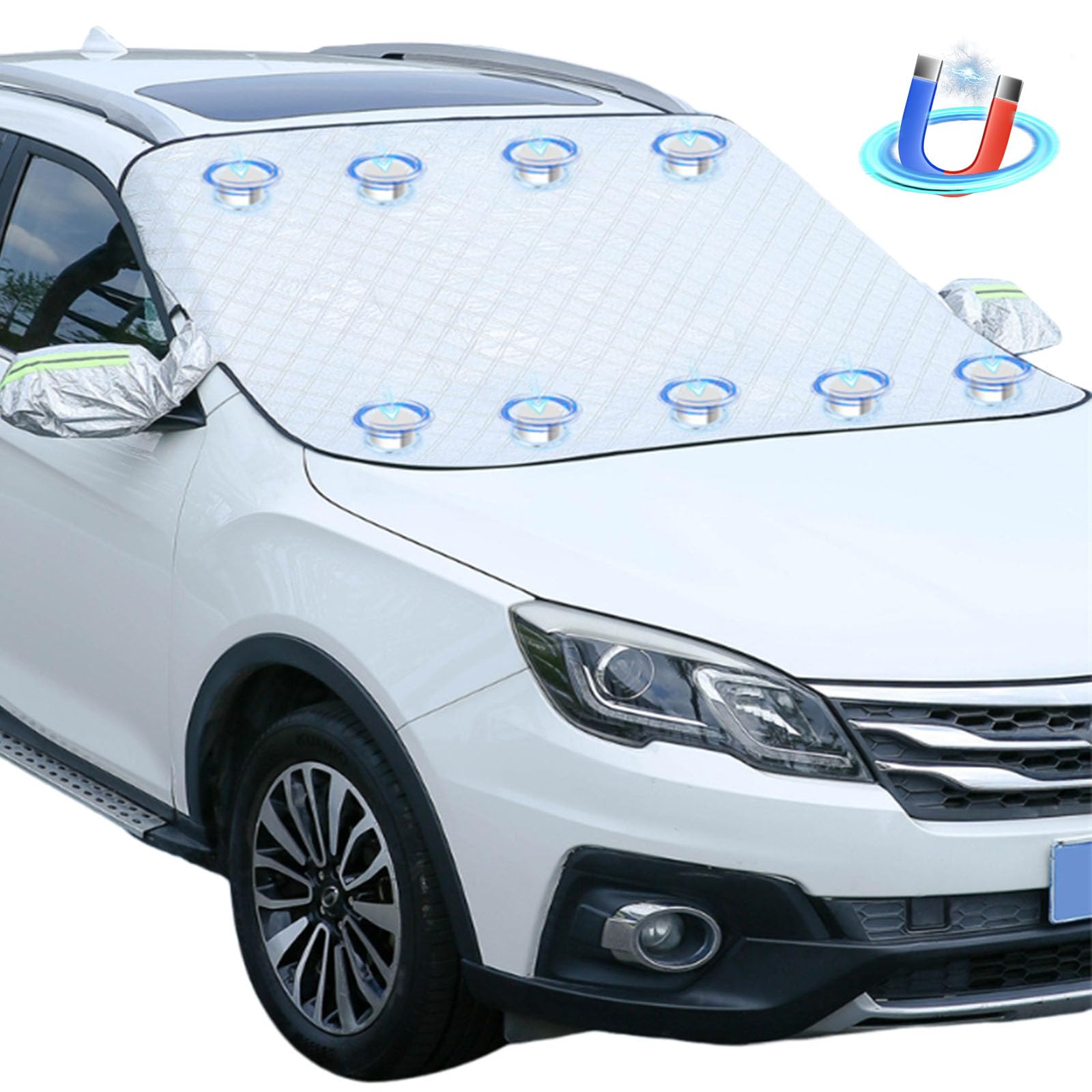 Frontscheibenabdeckung Winter, Autoabdeckung Winter 9 Versteckten Magnet Windschutzscheibenabdeckung Scheibenabdeckung Auto für Die meisten Autos und SUV-150x110 cm Frontscheibenabdeckung Winter, Autoabdeckung Winter 9 Versteckten Magnet Windschutzscheibenabdeckung Scheibenabdeckung Auto für Die meisten Autos und SUV-150x110 cm von EILYGK
