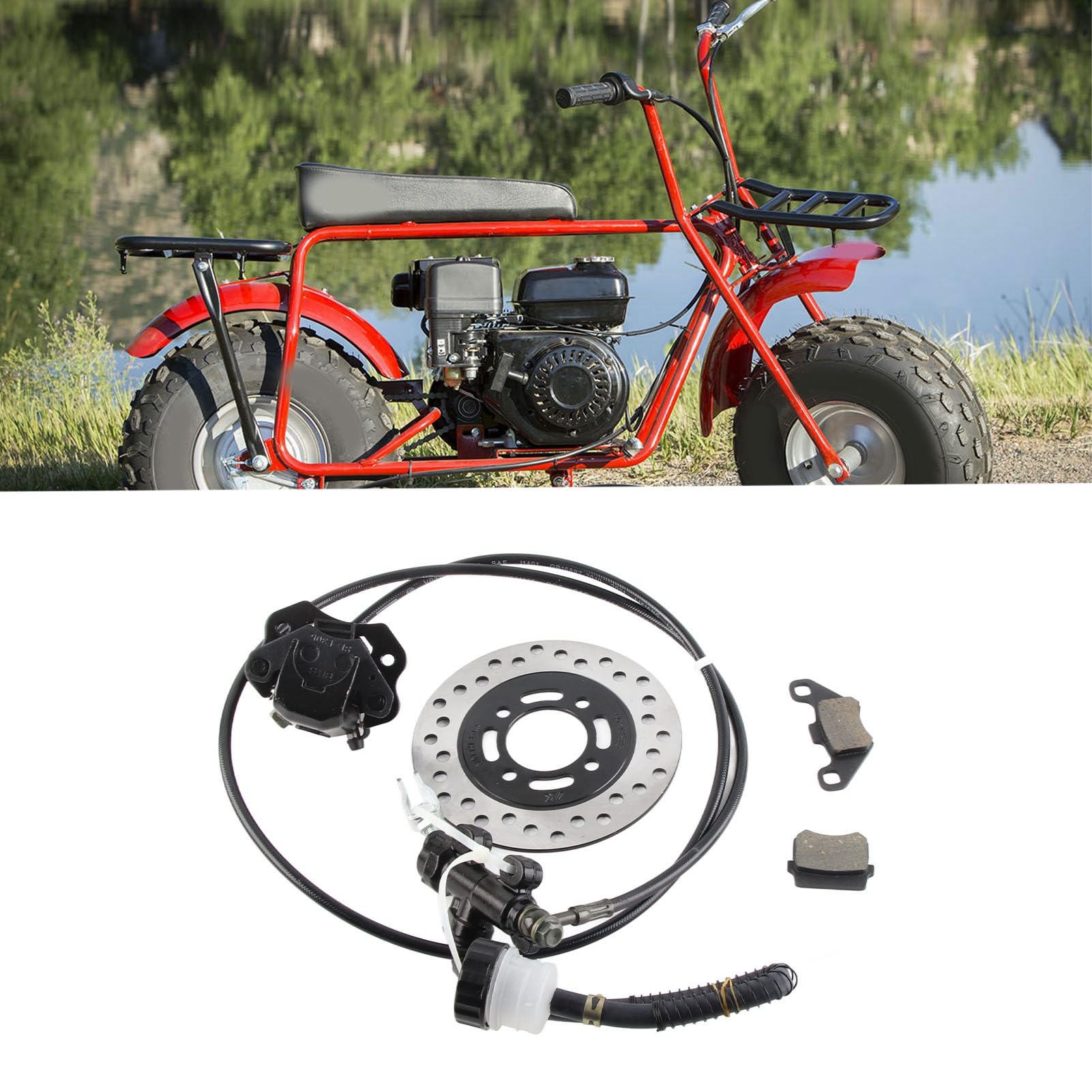 Hauptbremszylinder-Set für Hintere Scheibenbremse, Scheibenbremsen-Set, Bremsbelag, Bremsscheibe für 50 Cc, 110 Cc, 125 Cc, 150 Cc, 200 Cc, 250 Cc, Dirt Bike, Quad, ATV, Go Kart Hauptbremszylinder-Set für Hintere Scheibenbremse, Scheibenbremsen-Set, Bremsbelag, Bremsscheibe für 50 Cc, 110 Cc, 125 Cc, 150 Cc, 200 Cc, 250 Cc, Dirt Bike, Quad, ATV, Go Kart von EIMSOAH