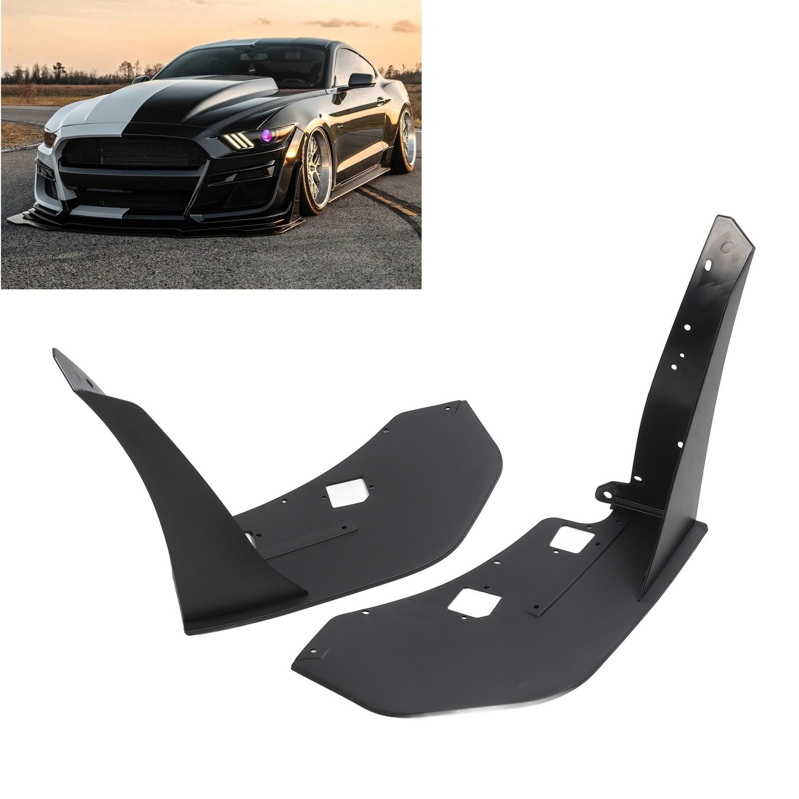 Paar Frontstoßstangen-Eckspoiler, Kinnsplitter-Spoiler, Schwarz, Verhindert Kollisionen, Vordere Seitenecken-Winglets für GT500 2014 Bis 2021 Paar Frontstoßstangen-Eckspoiler, Kinnsplitter-Spoiler, Schwarz, Verhindert Kollisionen, Vordere Seitenecken-Winglets für GT500 2014 Bis 2021 von EIMSOAH