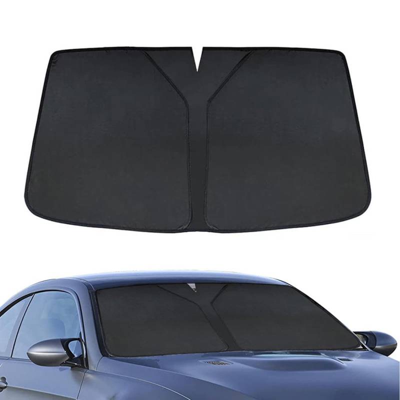 Passend für Volkswagen Polo MK5 6R 6C 2009–2017, Windschutzscheiben-Sonnenschutz, Sonnenschutz für Auto-Windschutzscheibe, um das Fahrzeug kühl zu halten, schwarz von EIOXROEU