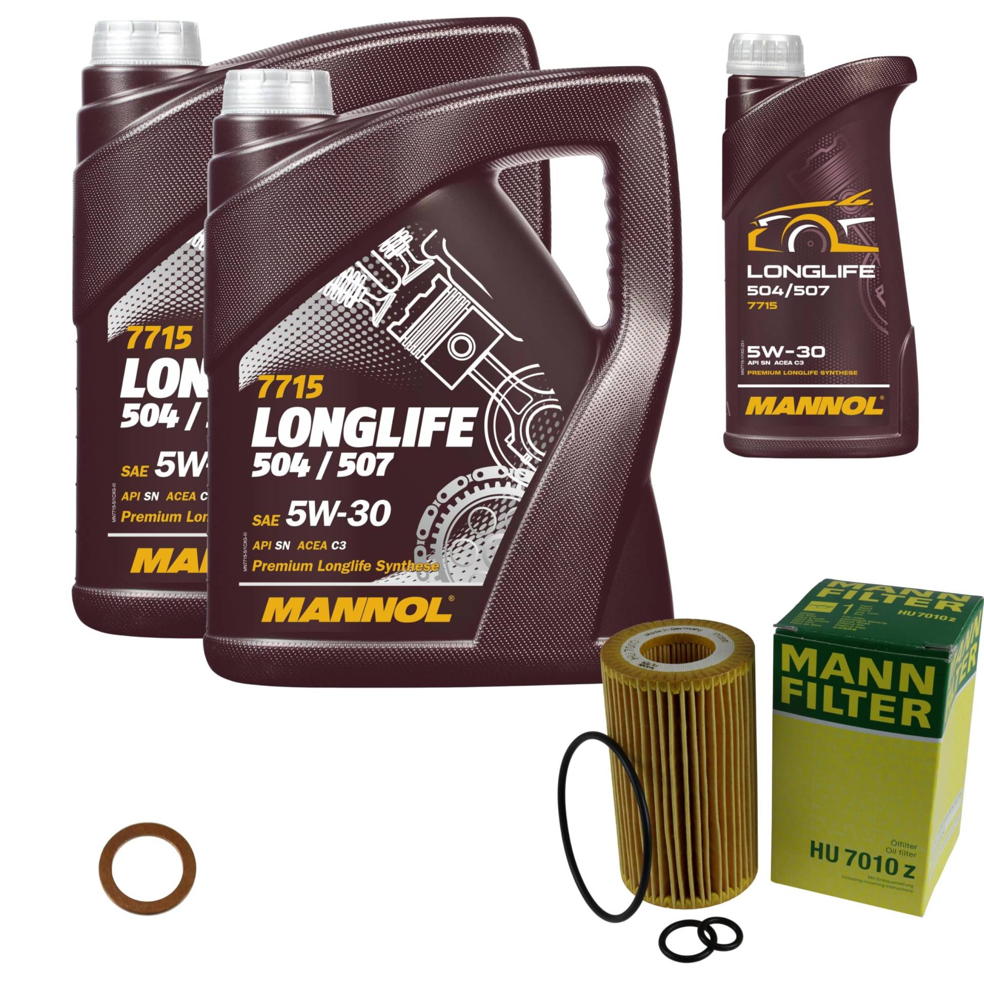 EISENFELS Filter Set Inspektionspaket erstellt mit 11 L Motoröl MANNOL Longlife 504/507 5W-30, MANN-FILTER Ölfilter, Dichtring EISENFELS Filter Set Inspektionspaket erstellt mit 11 L Motoröl MANNOL Longlife 504/507 5W-30, MANN-FILTER Ölfilter, Dichtring von EISENFELS
