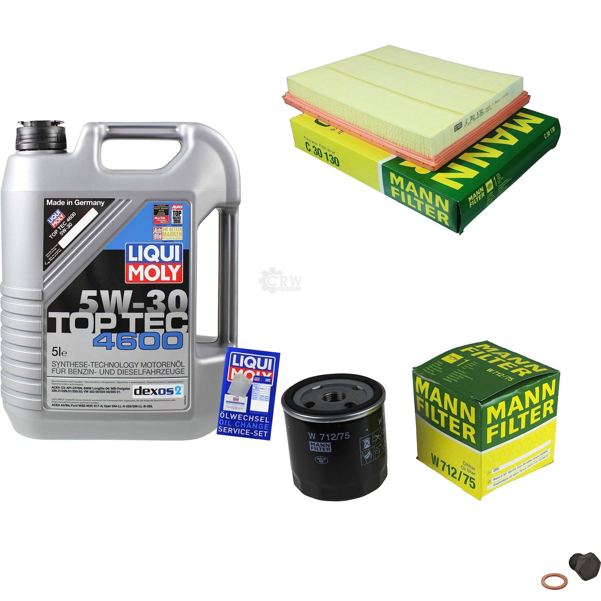 EISENFELS Filter Set Inspektionspaket erstellt mit 5 L Motoröl Liqui Moly 5W-30 Top Tec 4600, MANN-FILTER Ölfilter, Luftfilter, Verschlussschraube EISENFELS Filter Set Inspektionspaket erstellt mit 5 L Motoröl Liqui Moly 5W-30 Top Tec 4600, MANN-FILTER Ölfilter, Luftfilter, Verschlussschraube von EISENFELS
