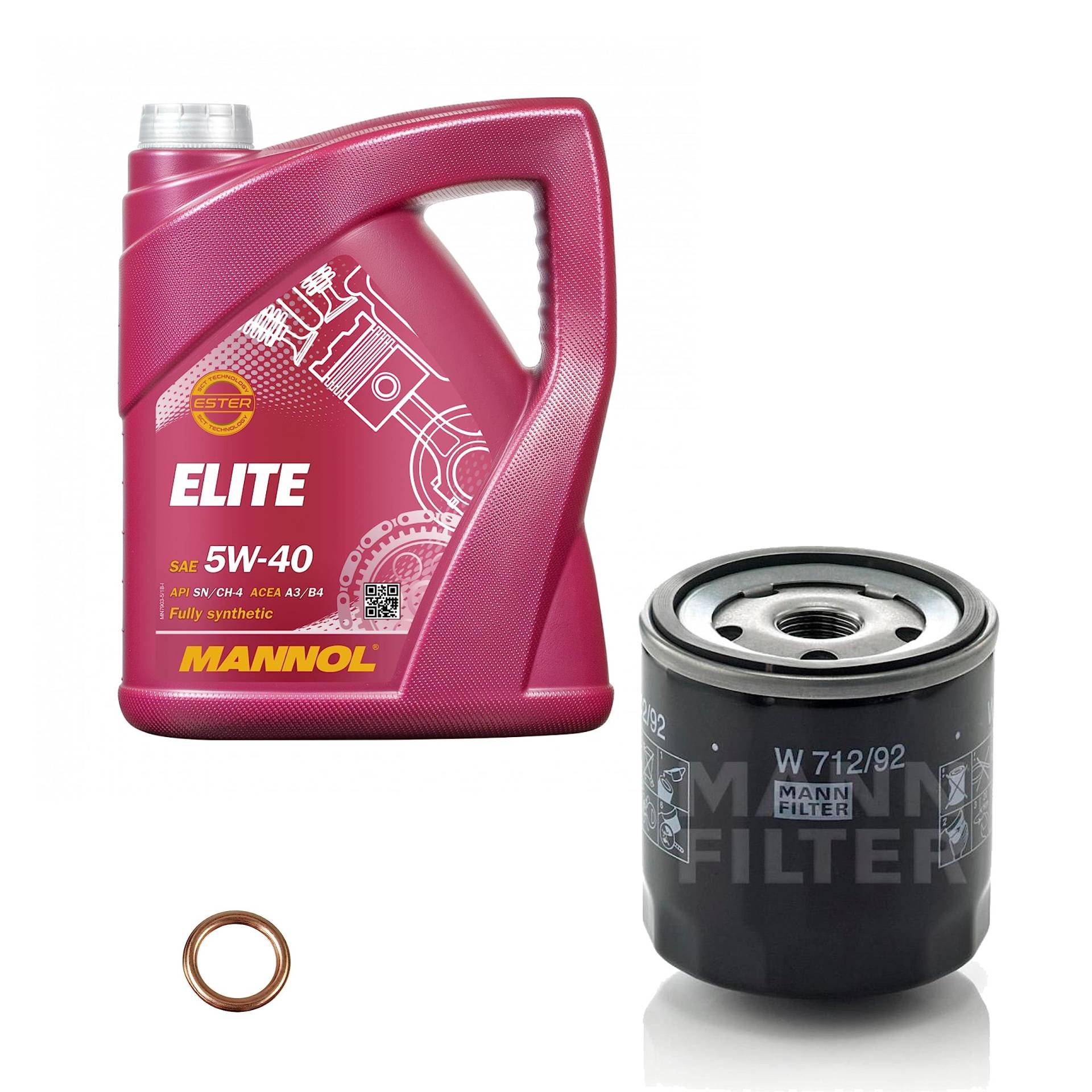 EISENFELS Filter Set Inspektionspaket erstellt mit 5 L Motoröl MANNOL Elite 5W-40, MANN-FILTER Ölfilter, Dichtring von EISENFELS