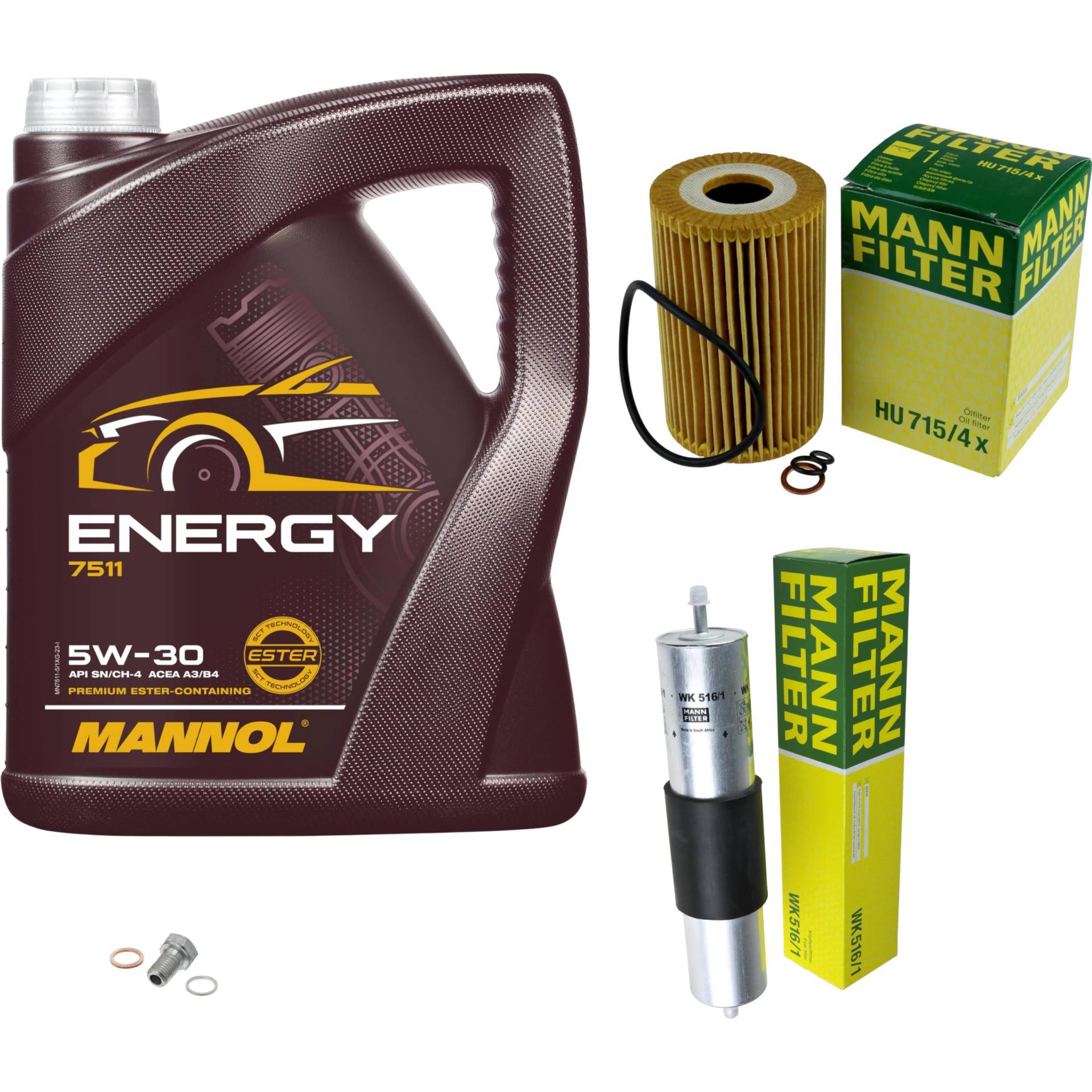 EISENFELS Filter Set Inspektionspaket erstellt mit 5 L Motoröl MANNOL Energy 5W-30, MANN-FILTER Ölfilter, Kraftstofffilter, Verschlussschraube EISENFELS Filter Set Inspektionspaket erstellt mit 5 L Motoröl MANNOL Energy 5W-30, MANN-FILTER Ölfilter, Kraftstofffilter, Verschlussschraube von EISENFELS