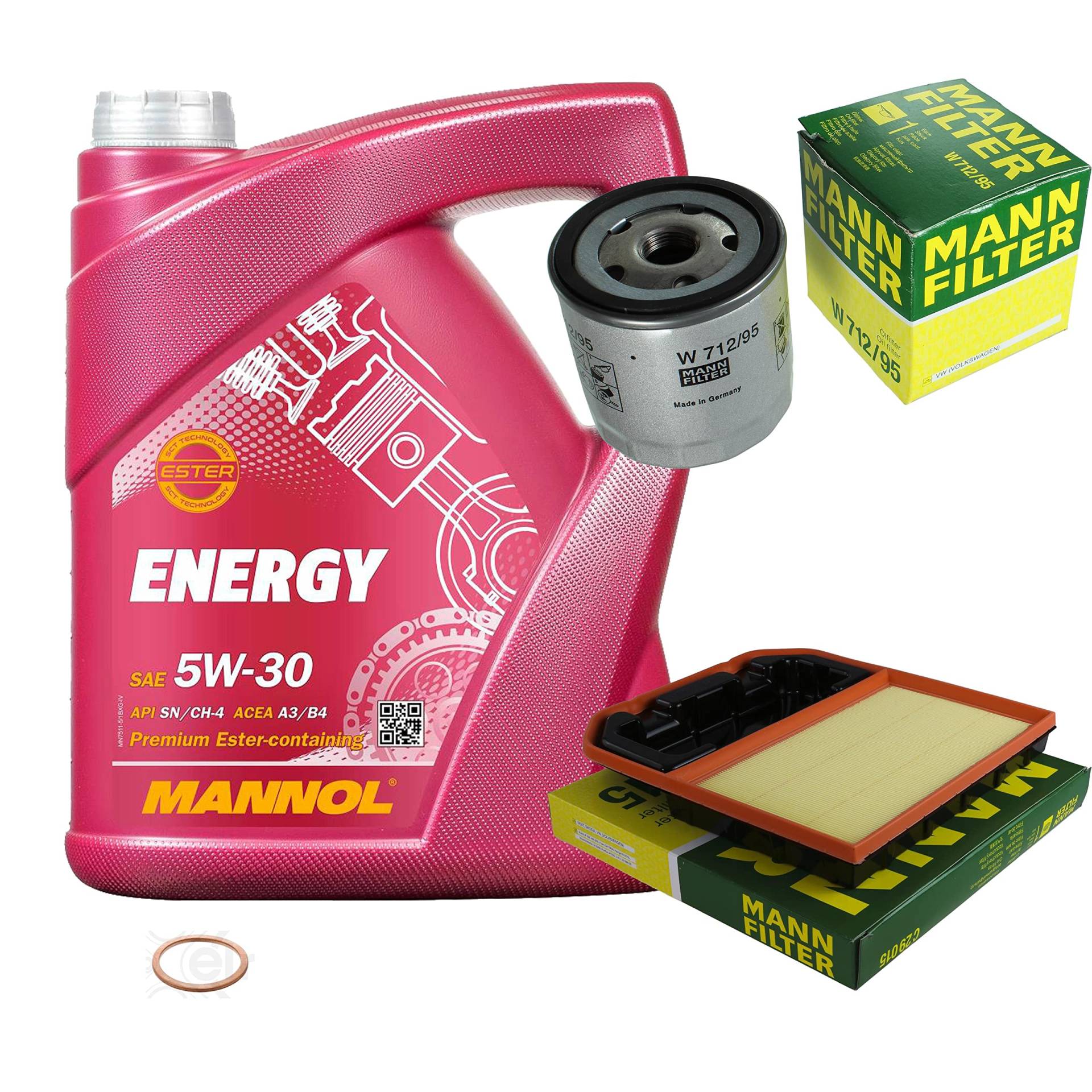 EISENFELS Filter Set Inspektionspaket erstellt mit 5 L Motoröl MANNOL Energy 5W-30, MANN-FILTER Ölfilter, Luftfilter, Dichtring EISENFELS Filter Set Inspektionspaket erstellt mit 5 L Motoröl MANNOL Energy 5W-30, MANN-FILTER Ölfilter, Luftfilter, Dichtring von EISENFELS