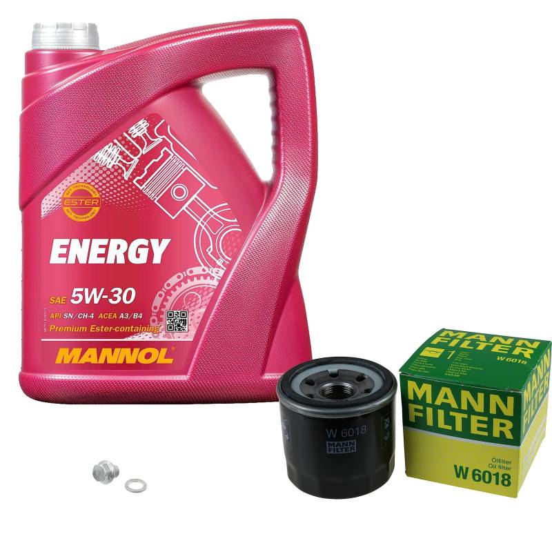 EISENFELS Filter Set Inspektionspaket erstellt mit 5 L Motoröl MANNOL Energy 5W-30, MANN-FILTER Ölfilter, Verschlussschraube von EISENFELS