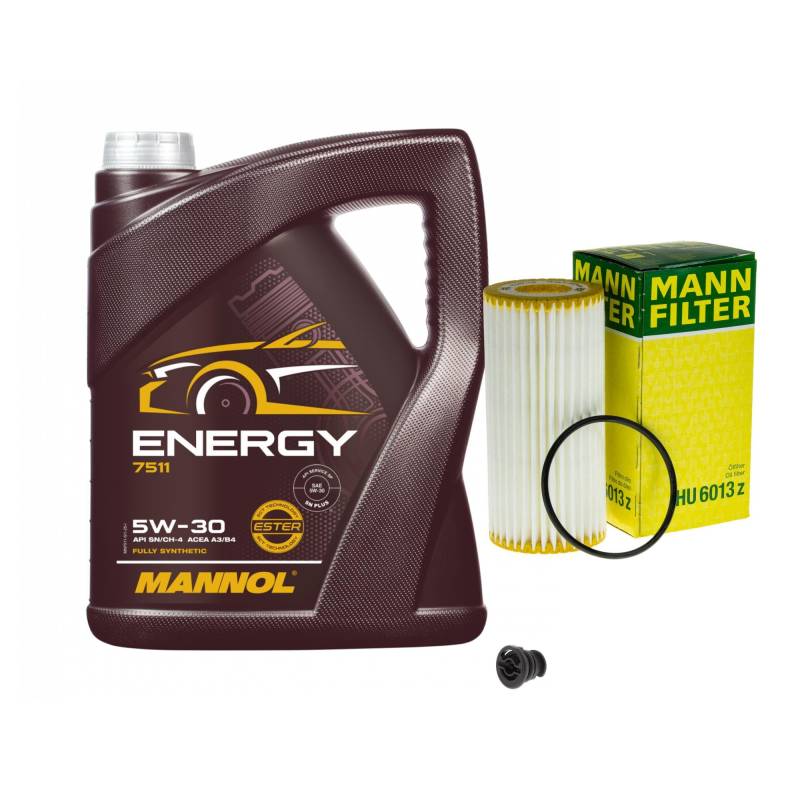 EISENFELS Filter Set Inspektionspaket erstellt mit 5 L Motoröl MANNOL Energy 5W-30, MANN-FILTER Ölfilter, Verschlussschraube von EISENFELS