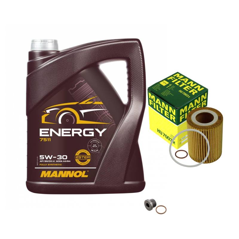 EISENFELS Filter Set Inspektionspaket erstellt mit 5 L Motoröl MANNOL Energy 5W-30, MANN-FILTER Ölfilter, Verschlussschraube von EISENFELS
