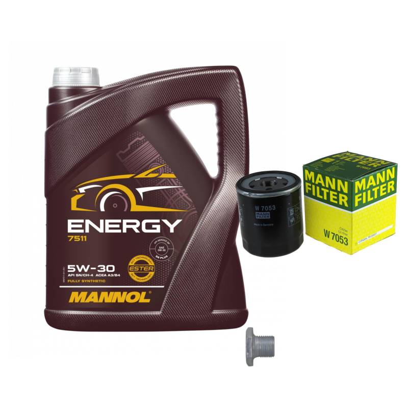 EISENFELS Filter Set Inspektionspaket erstellt mit 5 L Motoröl MANNOL Energy 5W-30, MANN-FILTER Ölfilter, Verschlussschraube von EISENFELS