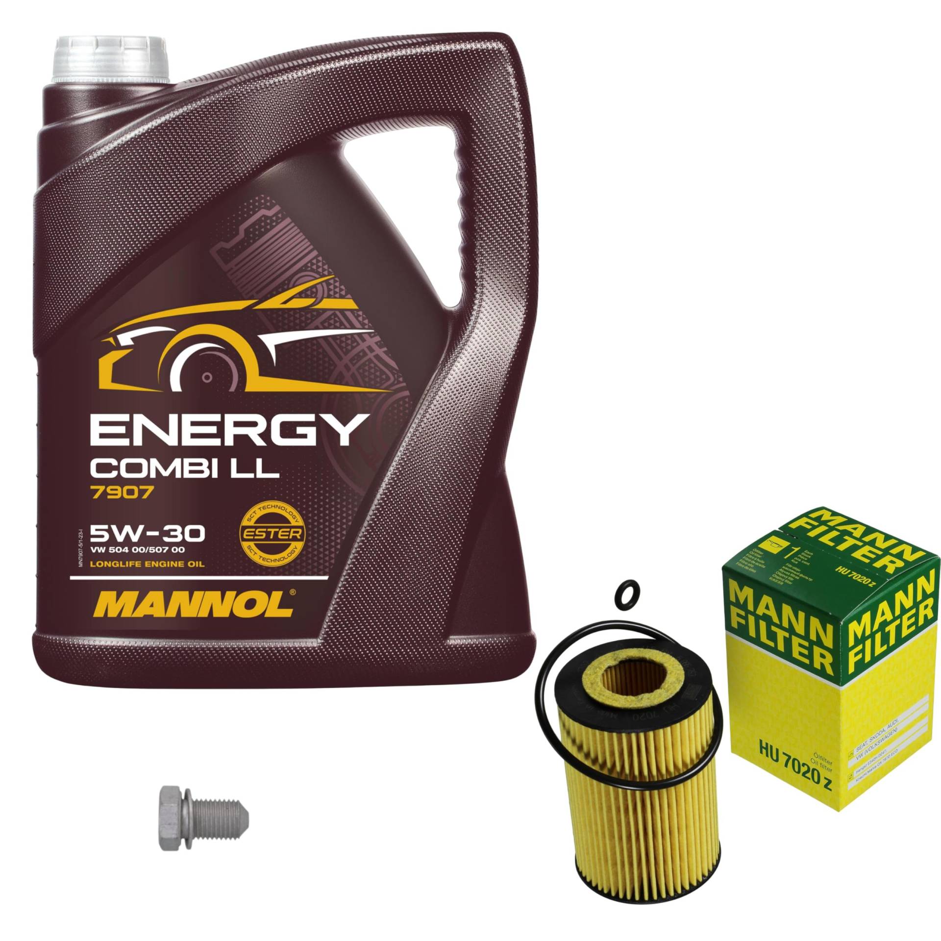 EISENFELS Filter Set Inspektionspaket erstellt mit 5 L Motoröl MANNOL Energy Combi LL 5W-30, MANN-FILTER Ölfilter, Verschlussschraube EISENFELS Filter Set Inspektionspaket erstellt mit 5 L Motoröl MANNOL Energy Combi LL 5W-30, MANN-FILTER Ölfilter, Verschlussschraube von EISENFELS