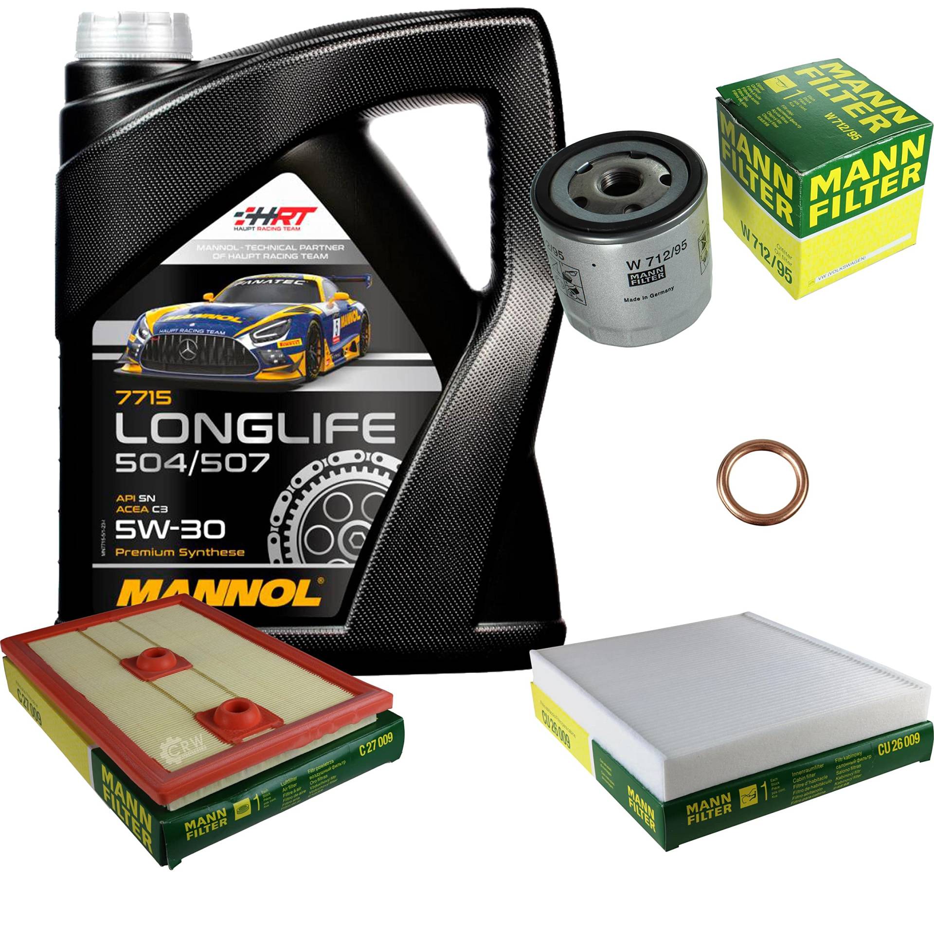 EISENFELS Filter Set Inspektionspaket erstellt mit 5 L Motoröl MANNOL Longlife 504/507 5W-30, MANN-FILTER Ölfilter, Luftfilter, Innenraumfilter, Dichtring EISENFELS Filter Set Inspektionspaket erstellt mit 5 L Motoröl MANNOL Longlife 504/507 5W-30, MANN-FILTER Ölfilter, Luftfilter, Innenraumfilter, Dichtring von EISENFELS