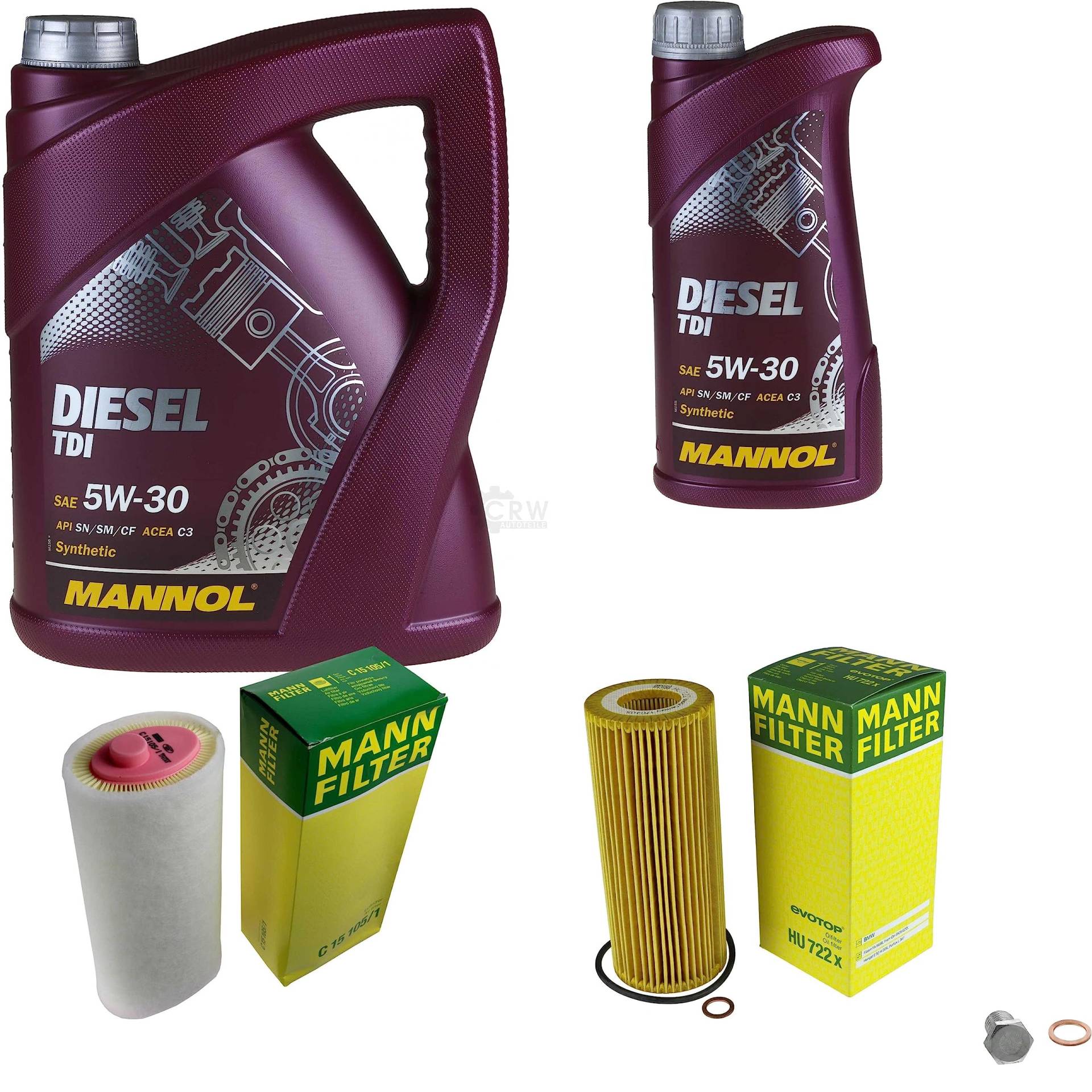 EISENFELS Filter Set Inspektionspaket erstellt mit 6 L Motoröl MANNOL Diesel TDI 5W-30, MANN-FILTER Ölfilter, Luftfilter, Verschlussschraube EISENFELS Filter Set Inspektionspaket erstellt mit 6 L Motoröl MANNOL Diesel TDI 5W-30, MANN-FILTER Ölfilter, Luftfilter, Verschlussschraube von EISENFELS