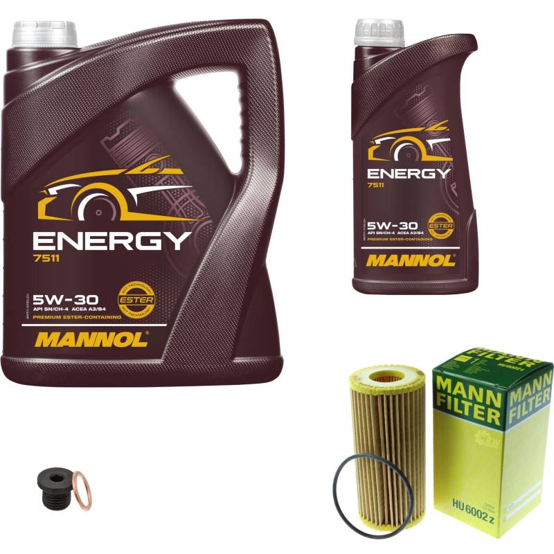 EISENFELS Filter Set Inspektionspaket erstellt mit 6 L Motoröl MANNOL Energy 5W-30, MANN-FILTER Ölfilter, Verschlussschraube von EISENFELS
