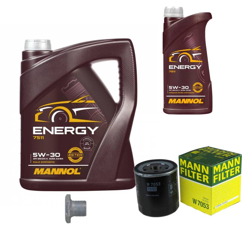 EISENFELS Filter Set Inspektionspaket erstellt mit 6 L Motoröl MANNOL Energy 5W-30, MANN-FILTER Ölfilter, Verschlussschraube von EISENFELS