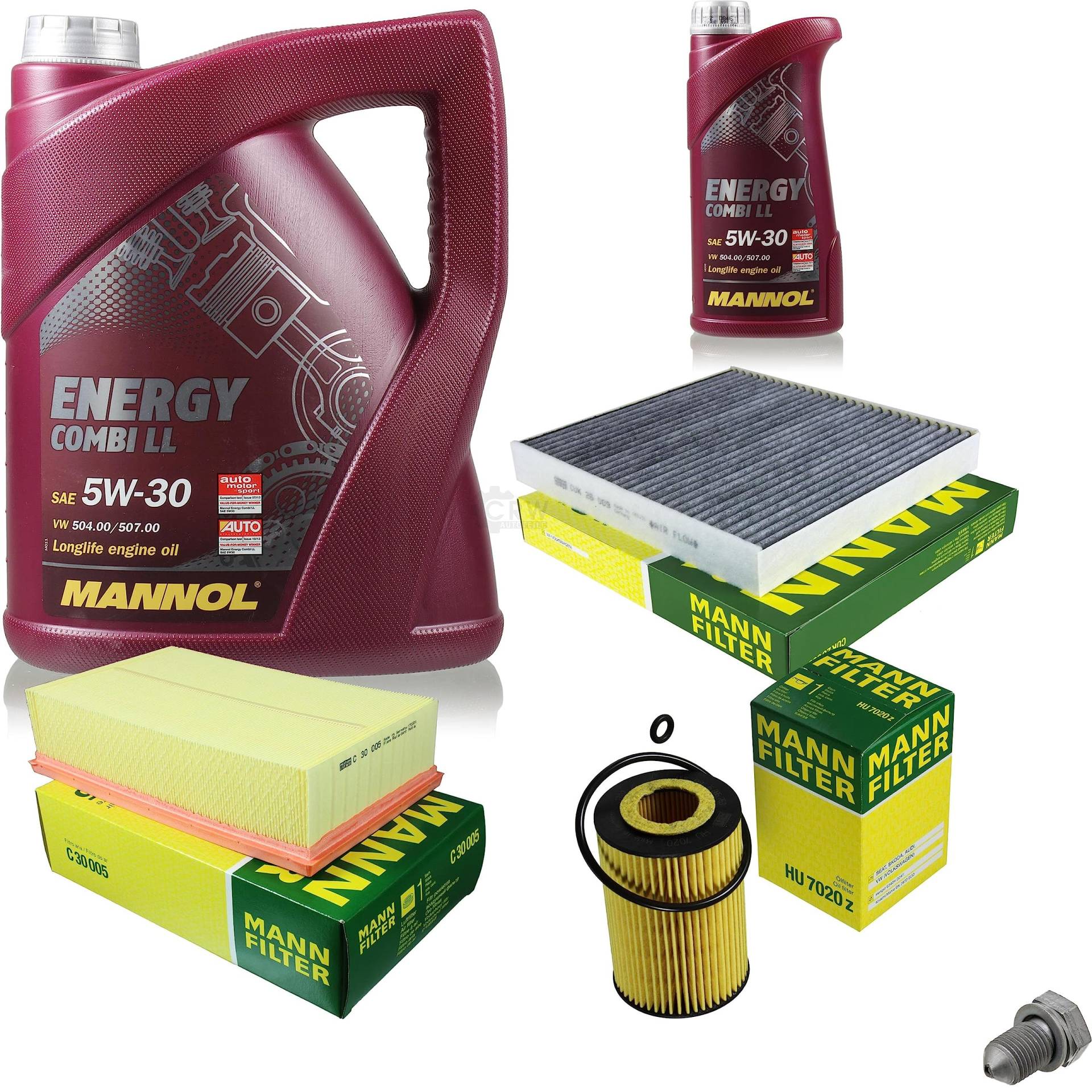 EISENFELS Filter Set Inspektionspaket erstellt mit 6 L Motoröl MANNOL Energy Combi LL 5W-30, MANN-FILTER Ölfilter, Luftfilter, Innenraumfilter, Verschlussschraube EISENFELS Filter Set Inspektionspaket erstellt mit 6 L Motoröl MANNOL Energy Combi LL 5W-30, MANN-FILTER Ölfilter, Luftfilter, Innenraumfilter, Verschlussschraube von EISENFELS