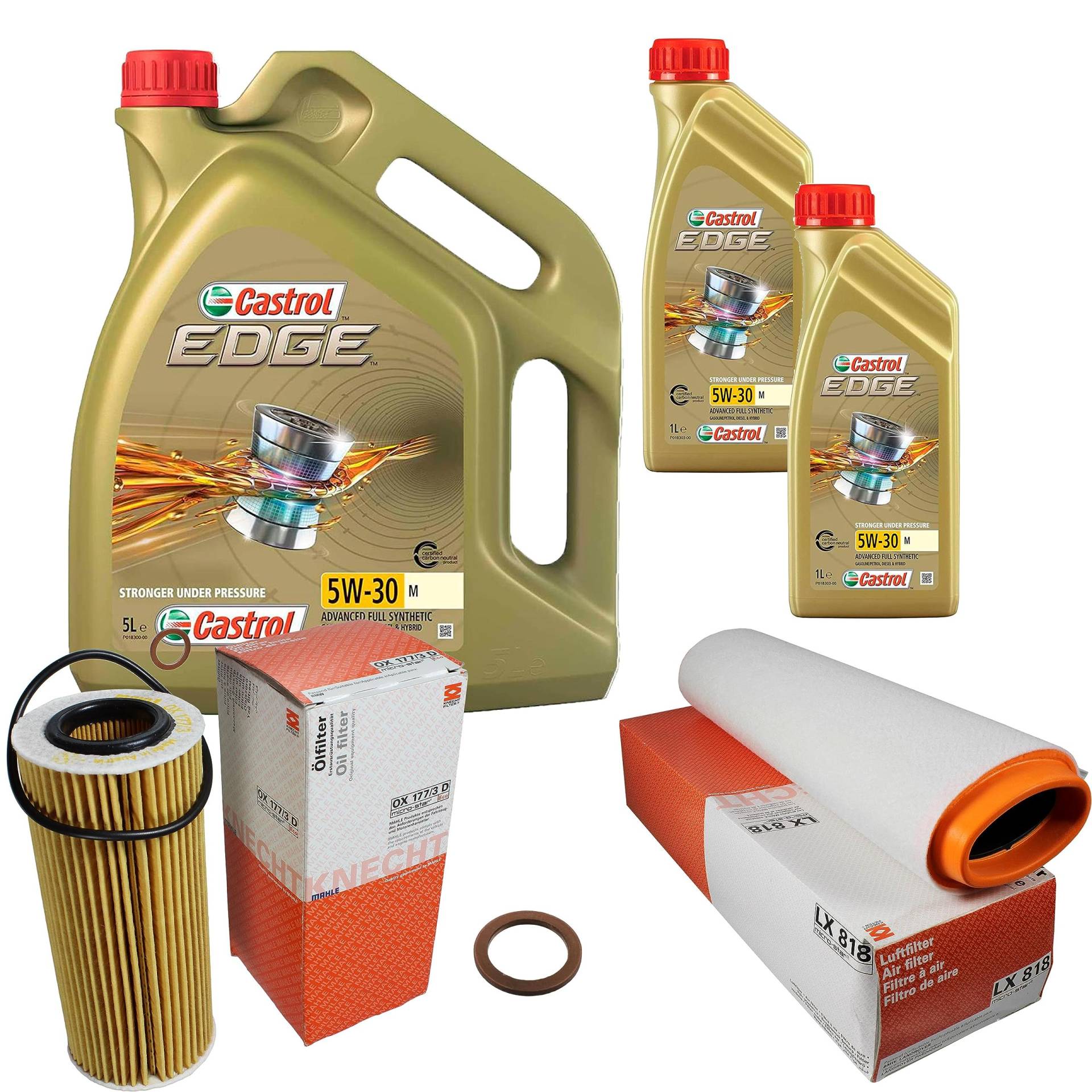 EISENFELS Filter Set Inspektionspaket erstellt mit 7 L Motoröl 5W-30 M MAHLE Ölfilter Luftfilter Dichtring von EISENFELS