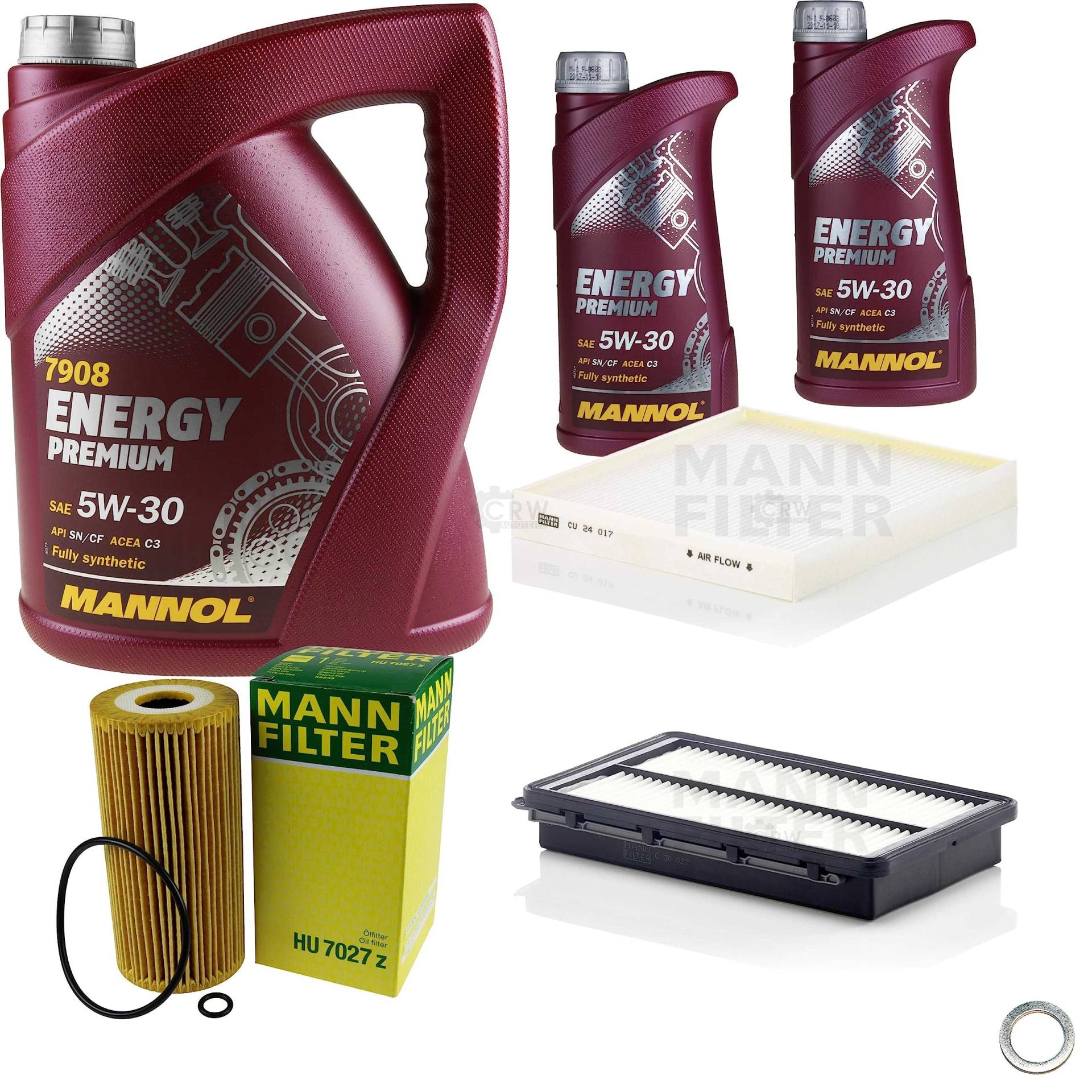 EISENFELS Filter Set Inspektionspaket erstellt mit 7 L Motoröl MANNOL Energy 5W-30, MANN-FILTER Ölfilter, Luftfilter, Innenraumfilter, Dichtring EISENFELS Filter Set Inspektionspaket erstellt mit 7 L Motoröl MANNOL Energy 5W-30, MANN-FILTER Ölfilter, Luftfilter, Innenraumfilter, Dichtring von EISENFELS