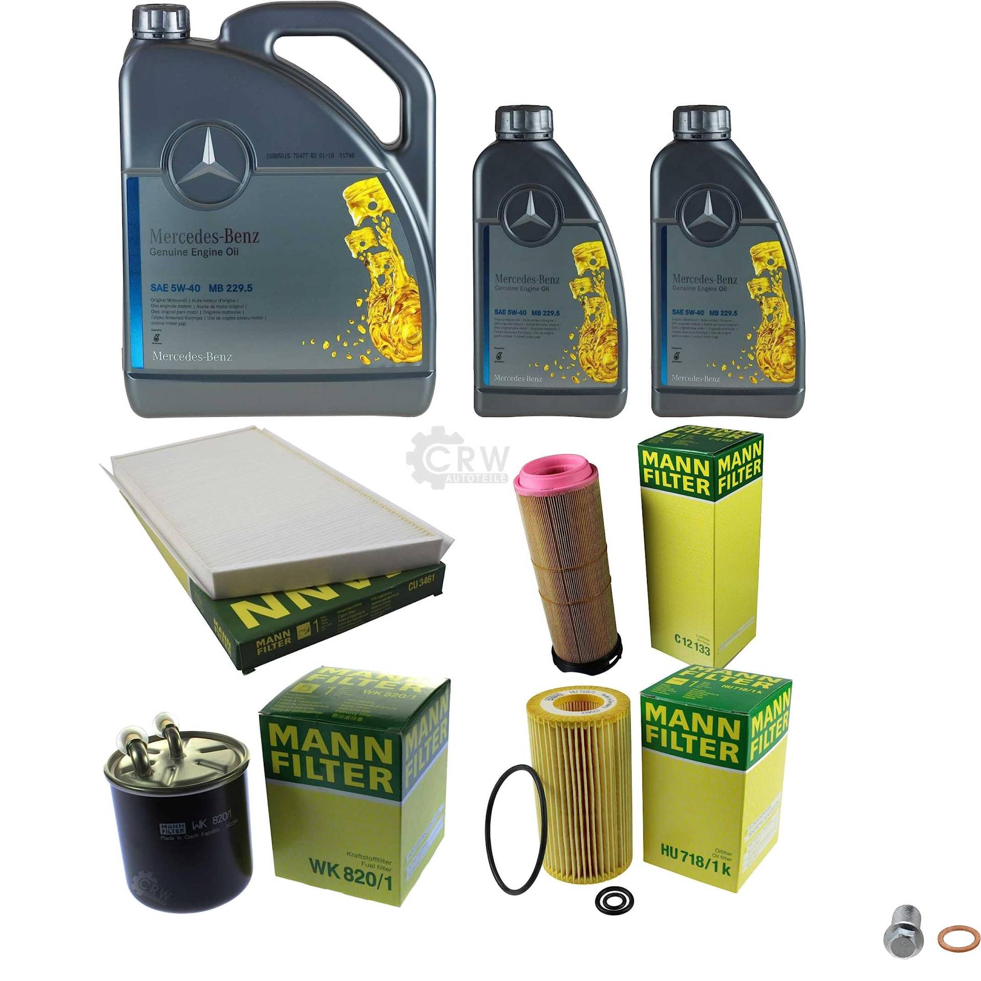 EISENFELS Filter Set Inspektionspaket erstellt mit 7L MB Motoröl 229.5 5W-40, MANN-FILTER Ölfilter, Luftfilter, Kraftstofffilter, Innenraumfilter, Verschlussschraube EISENFELS Filter Set Inspektionspaket erstellt mit 7L MB Motoröl 229.5 5W-40, MANN-FILTER Ölfilter, Luftfilter, Kraftstofffilter, Innenraumfilter, Verschlussschraube von EISENFELS