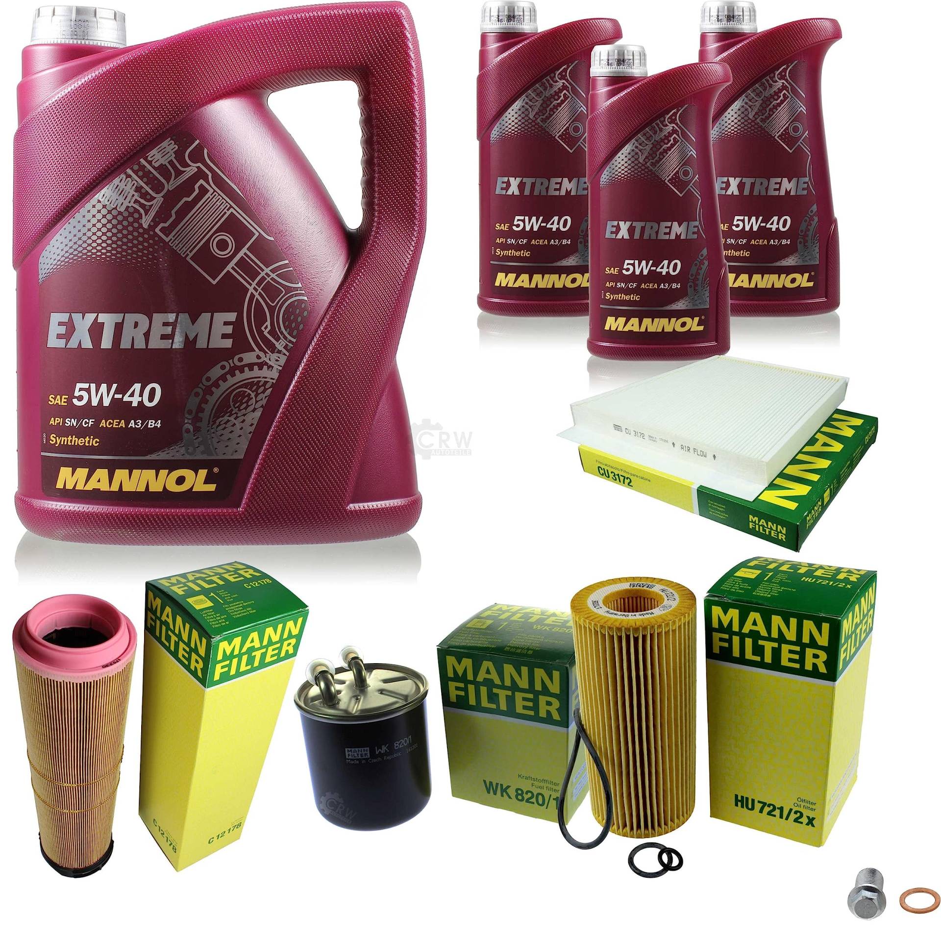 EISENFELS Filter Set Inspektionspaket erstellt mit 8 L Motoröl MANNOL Extreme 5W-40, MANN-FILTER Ölfilter, Luftfilter, Innenraumfilter, Kraftstofffilter, Verschlussschraube EISENFELS Filter Set Inspektionspaket erstellt mit 8 L Motoröl MANNOL Extreme 5W-40, MANN-FILTER Ölfilter, Luftfilter, Innenraumfilter, Kraftstofffilter, Verschlussschraube von EISENFELS