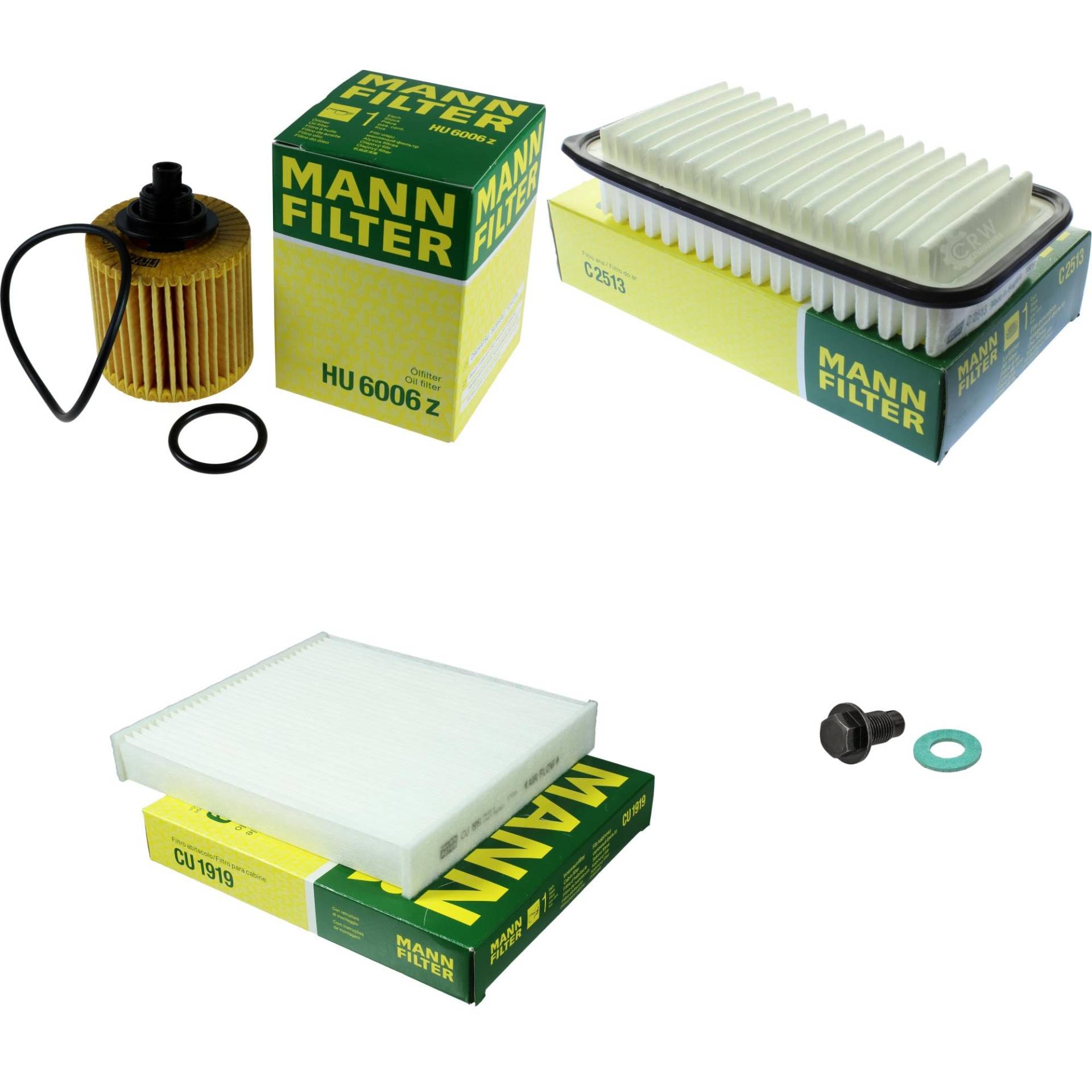 EISENFELS Filter Set Inspektionspaket erstellt mit MANN-FILTER Ölfilter HU 6006 z, Luftfilter C 2513, Innenraumfilter CU 1919, Verschlussschraube EISENFELS Filter Set Inspektionspaket erstellt mit MANN-FILTER Ölfilter HU 6006 z, Luftfilter C 2513, Innenraumfilter CU 1919, Verschlussschraube von EISENFELS