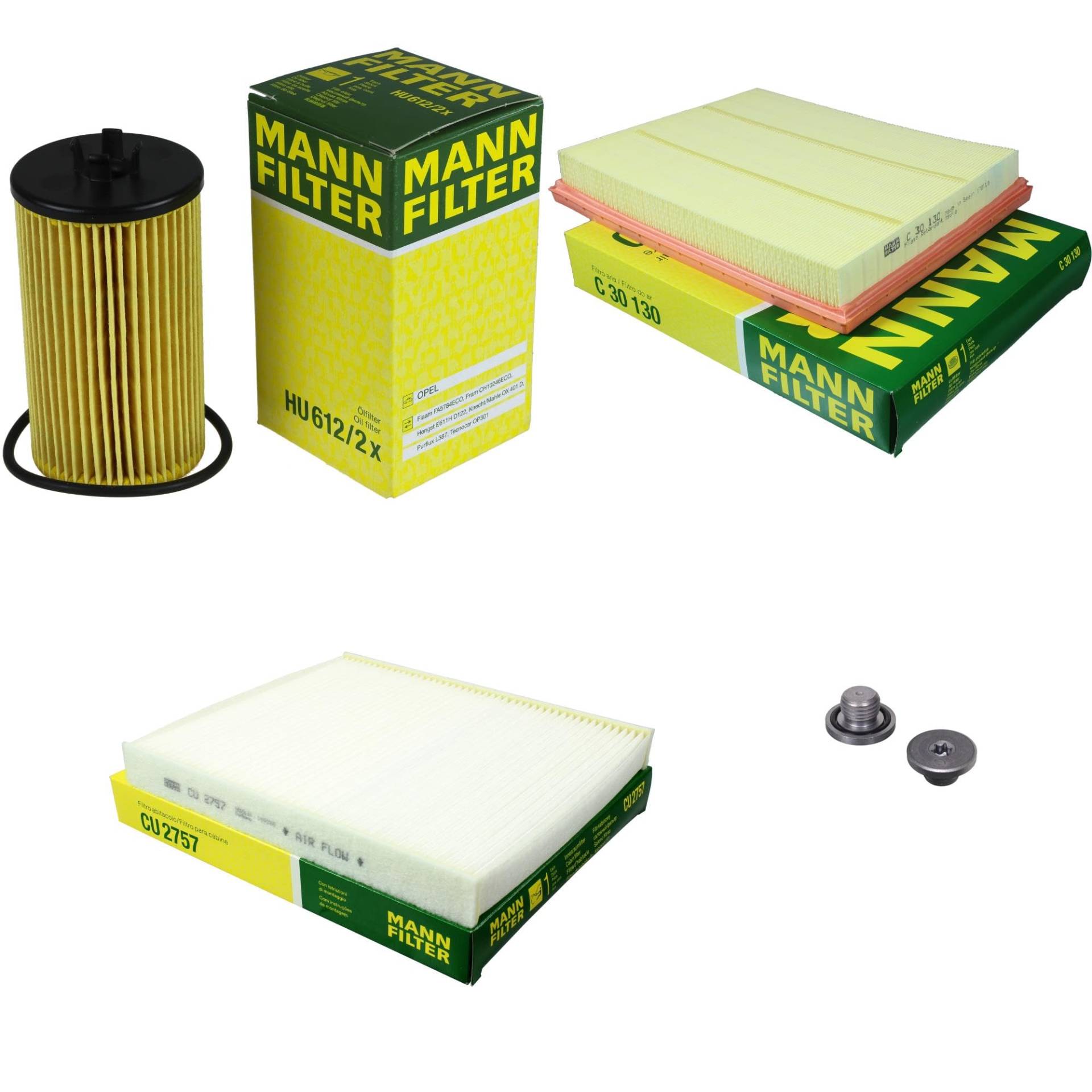 EISENFELS Filter Set Inspektionspaket erstellt mit MANN-FILTER Ölfilter HU 612/2 x, Luftfilter C 30 130, Innenraumfilter CU 2757, Verschlussschraube EISENFELS Filter Set Inspektionspaket erstellt mit MANN-FILTER Ölfilter HU 612/2 x, Luftfilter C 30 130, Innenraumfilter CU 2757, Verschlussschraube von EISENFELS